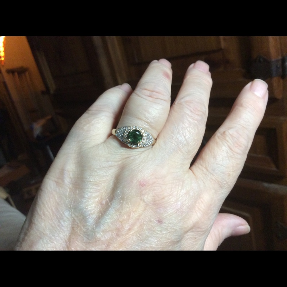 Tourmaline and diamond 14k ring - Picture 5 of 7